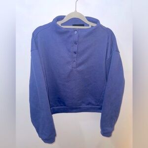 Elegant Navy Cowl Neck Sweater